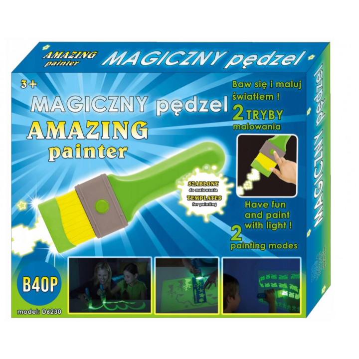 Amazing Painter Educational Light Painting Kit Fluorescent Magic Brush  Stencils Canvas - . Gift Ideas