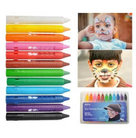 A set of 12 special safe markers for body art and children's face painting