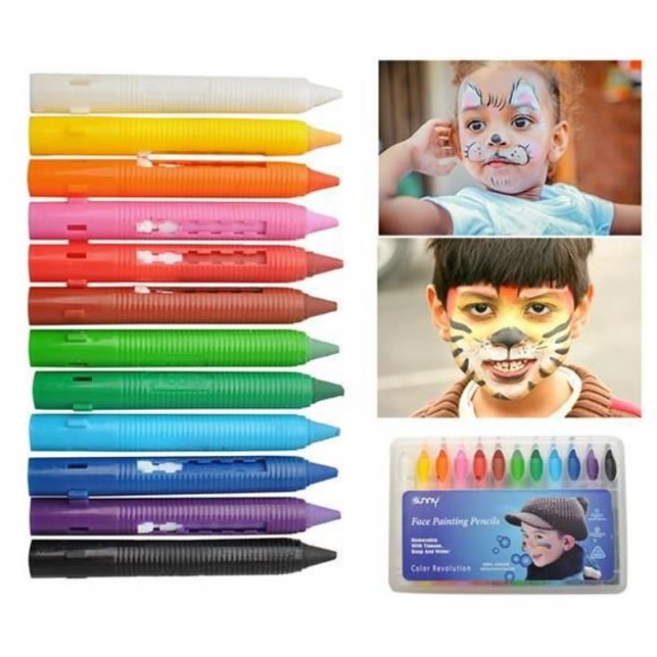 A set of 12 special markers for body art and face painting