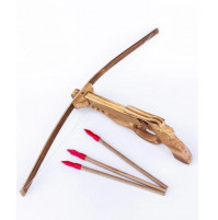 Classic kids wooden crossbow for shooting, arrows with a safe plastic tip