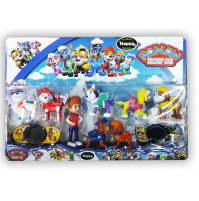 A set of collectible figures from the cartoon Paw Patrol