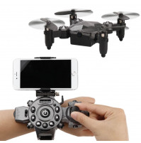 Mini Drons kvadrokopteris ar WiFi pulksteni, pieslēgšanu pie telefona, HD kameru - 4 Axis WIFI Drone Quadrocopter