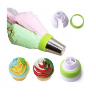 Nozzles 8 pieces + pastry sleeve, for decorating cakes, muffins, muffins, cookies, baking