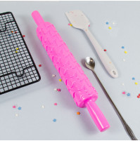 Barbie pink silicone pastry rolling pin, with hearts, cool gift for a friend