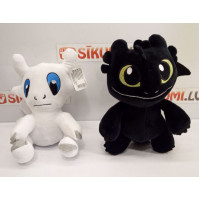 Soft toy white, black Dragon Day or Night Fury from the cartoon How to Train Your Dragon