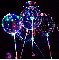 Huge inflatable LED Bobo balloon with LED garland, on a stick