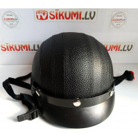 Open helmet for bikers, motorcyclists, Braincap coated with imitation crocodile leather