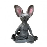 Decorative figurine of the Sphinx cat in the lotus position, in the form of a statuette of Buddha