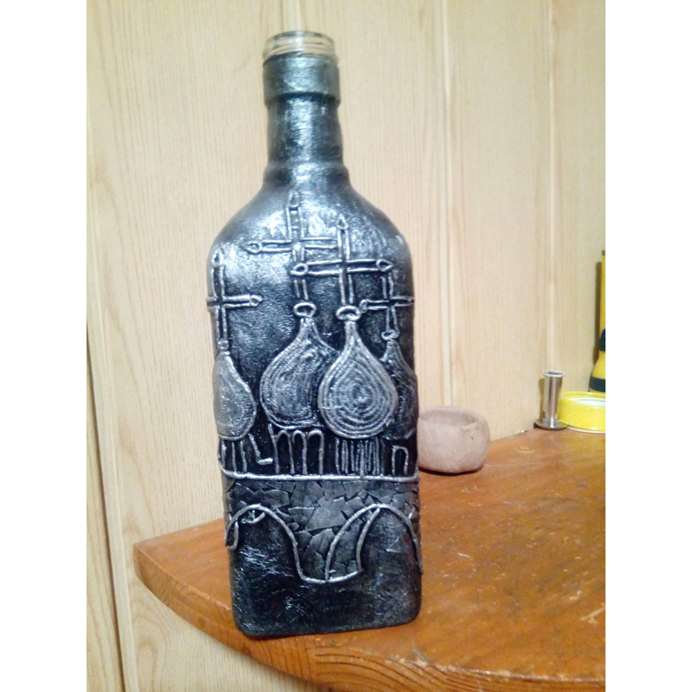 Православная бутылка 0.5 литра с изразцами ручной работы, собор Андрея Первозванного