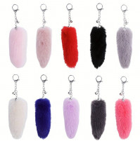 Fluffy Soft Fox Tail Keychain Stylish Accessory for Bikers and Motorcyclists