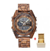 Stylish waterproof men's watch with wooden case and gift box, the perfect gift for men