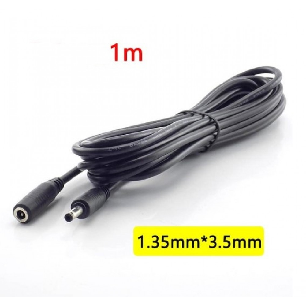 Cable, power adapter extension for CCTV cameras, DC Female Male 3.5 x 1.35 mm