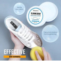 Shoe cream, white shoe, sneaker, sole cleaner from dirt and yellow color