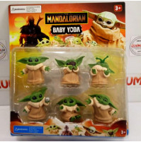 A set of collectible figures Baby Yoda Grog from The Mandalorian series
