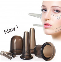 A set of cosmetic silicone massage cups for the face - smooth out wrinkles, remove bruises under the eyes, for cupping therapy