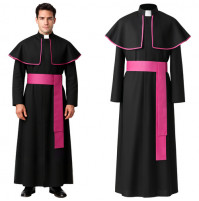 Bishop's outfit, bishop's cassock, priest's disguise, priest's clergyman's costume XL/XXL for adults