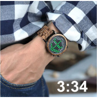Exclusive men's wooden waterproof watch with electronic display - Bobo Bird