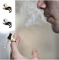 Luxury Gold Plated Alloy Adjustable Cigarette Ring Holder Hands Off Smoking Clip on Rack Men Women for Console holder accessory