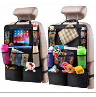 The organizer made of eco-leather for a car seat, with a built-in table, for small things, glasses, glasses Car Seat Bag