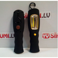Multifunctional LED flashlight with two ultra-bright lenses, a magnet and a hook for camping, garage works and outdoor activities