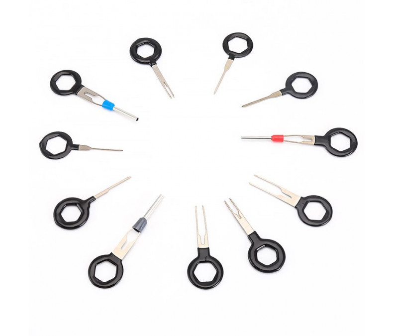 11 Pcs Auto Car Plug Circuit Board Wire Harness Terminal Extraction Pick Connector Crimp Pin Back Needle Remove Tool