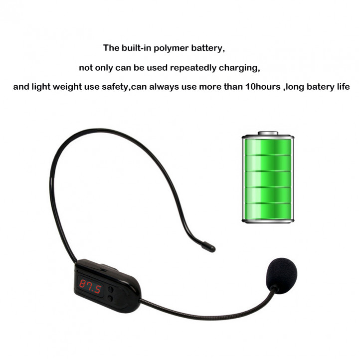 Wireless FM-Radio Headset for teachers, conferences, meetings, guides