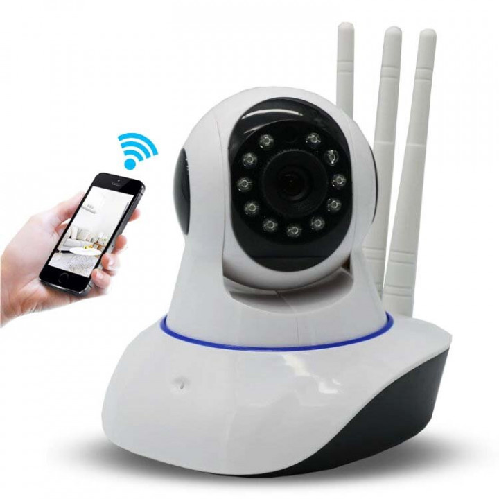355 ° Swivel Wi-Fi IP HD - wireless video surveillance camera with voice intercom, video recording and streaming to a smartphone