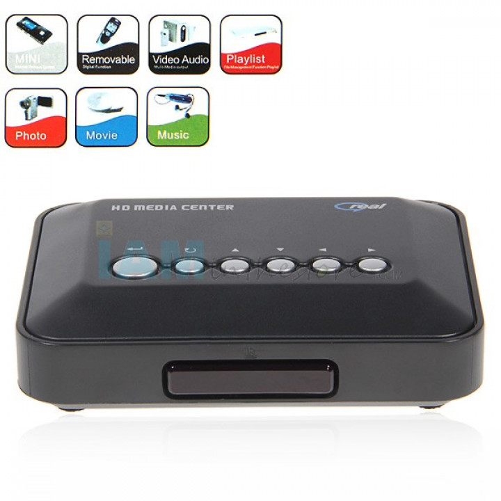 1Set 720p HD Media Center RM/RMVB/AVI/MPEG HDD TV Player with USB and SD/MMC Port