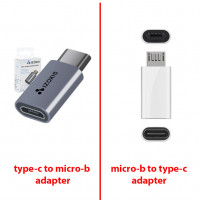 Адаптер переходник USB Type C female - micro USB male, Type C male - micro USB female