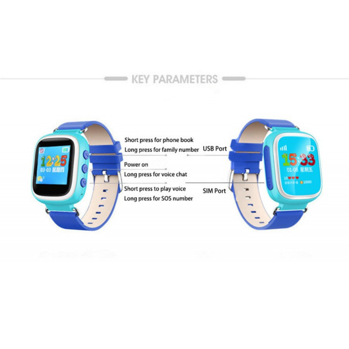 Bērnu pulkstenis Kids Tracker ar GPS trekeri Smart Baby Watch Q60 / PTAC AIZLIEGTS PRODUKTS