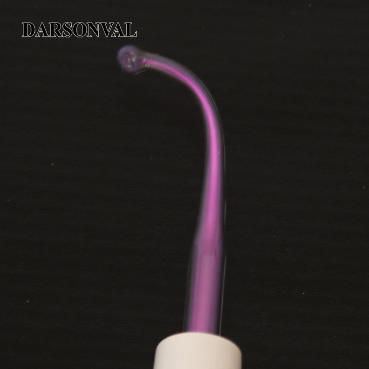 Darsonval Purple or red Curve or Bend Tube Electrode