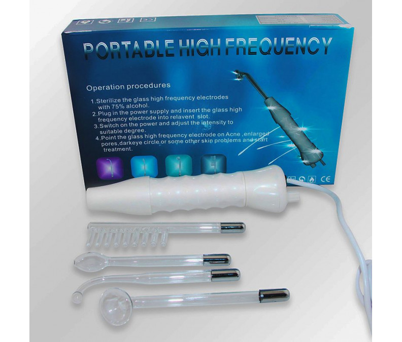 Дарсонваль, физиотерапевтический аппарат Darsonval с красными или фиолетовыми электродами для домашней дарсонвализации