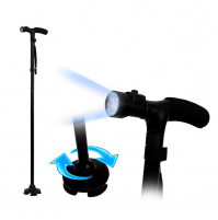 Foldable and adjustable cane with a flashlight - for easy movement