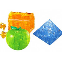 3D crystal puzzle for brain training: SWAN, ROSE, CHEST, DIAMOND