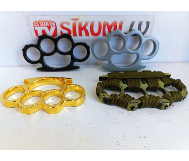 Heavy matte brass knuckles with hex nuts for skill training