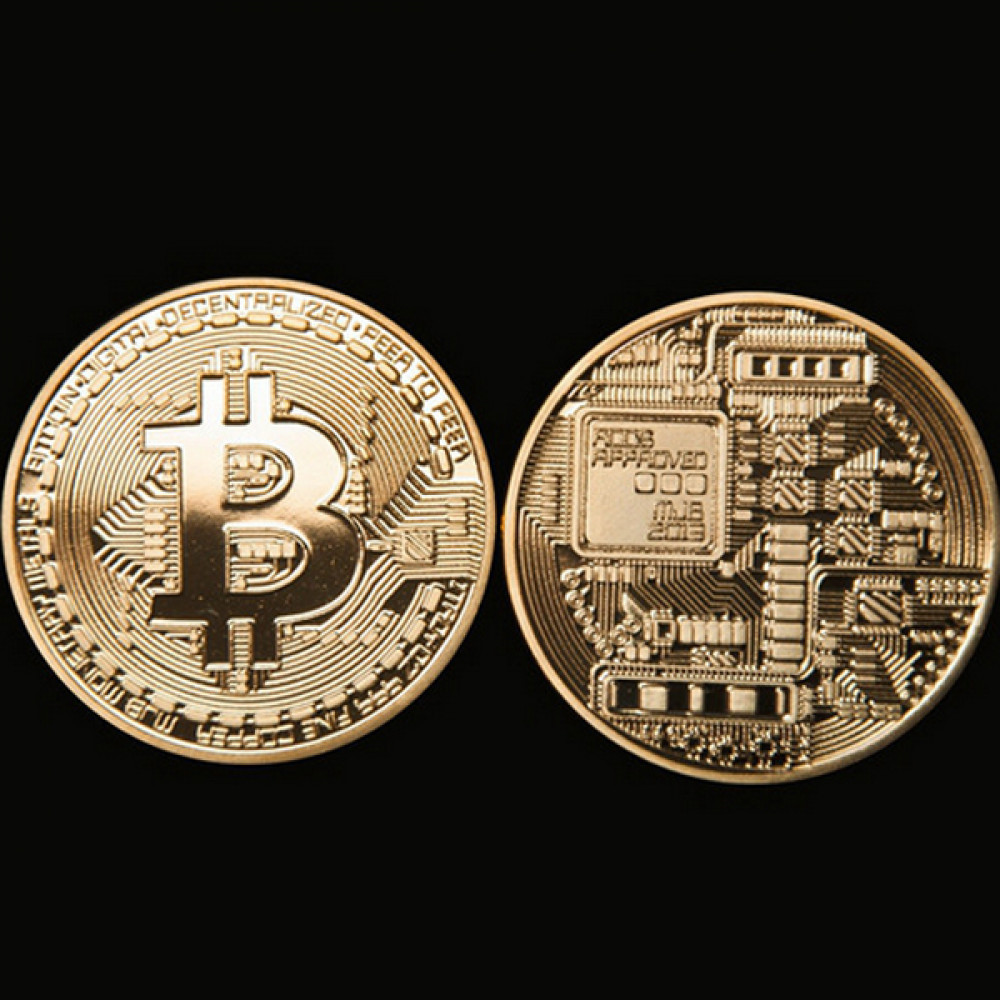 Gold Plated Bitcoin Coin Collectible BTC Art token ...