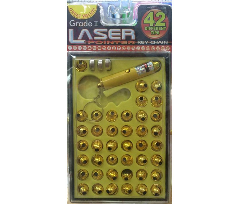 Kids laser torch with 5 or 42 nozzles showing different symbols