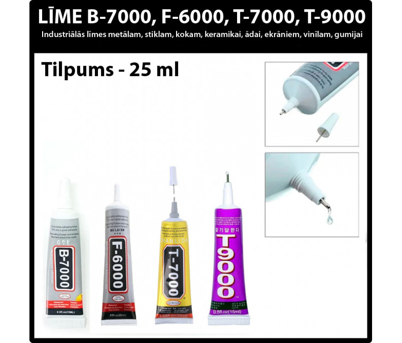 Industrial adhesive glue F6000, T7000, T9000 for metal, glass, wood, ceramics, leather, screens, vinyl, rubber