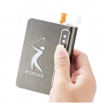 Alluminium Cigarette case with USB spiral lighter