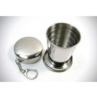 Collapsible Inox Stainless Steel Shot Glass, keyring