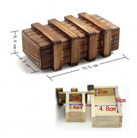 Винтажная деревянная шкатулка головоломка - паззл сундучок с потайными ящиками