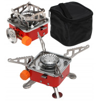 Portable tourist gas stove with burner - for travel, fishing, hunting, travel