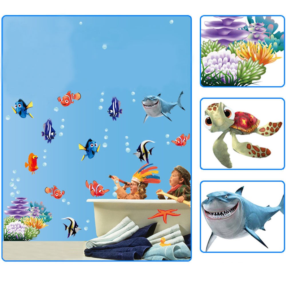 Декор для стены детской комнаты, наклейка Аквариум, Подводный мир