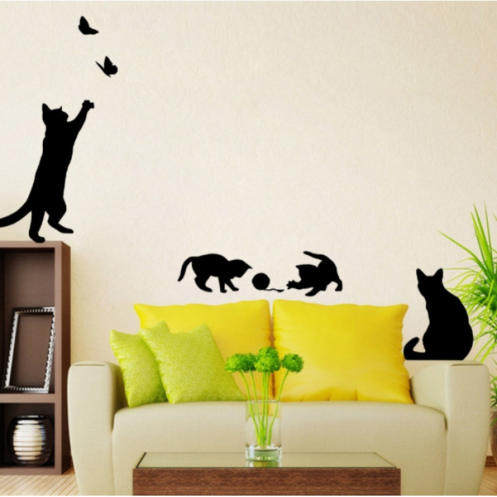  Black Cats Wall Sticker Decals Home Decor Vinyl Art