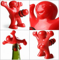 Red Fred Happy Man Wine Beer Bottle Stopper