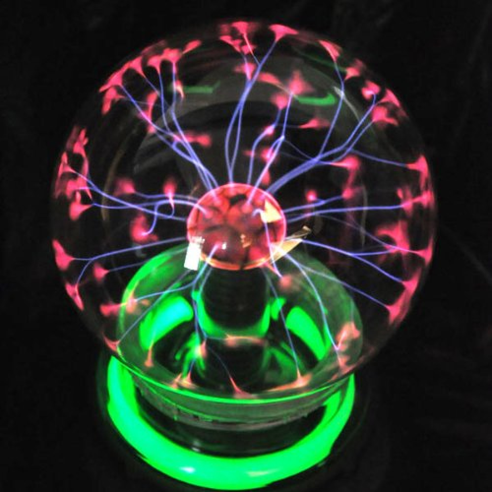Плазменный шар Plasma Magic Ball, декоративный светильник, стеклянная сфера с электродом Тесла, XL, 15 см