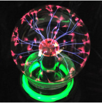 Plasma Magic Ball sphere, decorative lamp, glass bulb with Tesla electrode, XL, 15 cm