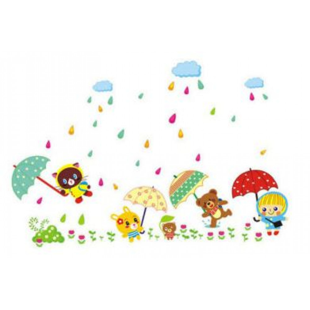 Raindrops - removable wall sticker for decorating a childs room