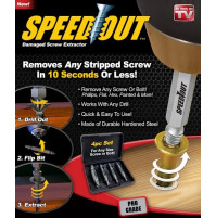 A set of extractors, drills for drilling and unscrewing broken off screws, self-tapping screws - Speed Out 4 pcs