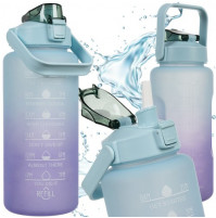 Milzu motivācijas ūdens pudele 2000 ml / 2 l sporta zālei, sportošanai un atpūtai